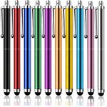 iAccessories Universal Capacitive Stylus Touch Screens Pens Compatible with All Smart Devices iOS Windows Android Tablets Mobile Phones, Pack of 10 - Multicolor