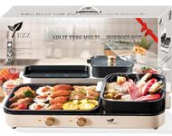 YEZZ Electric Hot Pot with Grill,Shabu shabu Hotpot Korean BBQ Grill Indoor 2 in 1 Multifunction Removable，Separate Dual Temperature Control Capacity for 2-12 People，110V