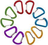 10PCS Keychain Clips Mini Carabiner - 4 cm Small Aluminum Durable Quick Release Auto Locking D-Shape Spring Loaded Wire Gate Clip for Home, Rv, Camping, Fishing, Hiking, Traveling and Sports Outdoors