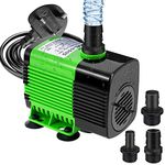 Aceshop 3300L/H Submersible Water Pump 70W Aquarium Pump Ultra-Quiet Fountain Pond Aquarium with Anti Dry Burning Water Pump for Aquarium with 3 Nozzles 4 Suction Cups 1.9m Power Cord