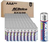 ACDelco AAA Batteries, Maximum Power Super Alkaline Battery, 10-Year Shelf Life, Reclosable Packaging, 200 Count