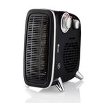 Swan SH27020N Vertical Fan Heater, 2 Heat Settings, Adjustable Thermostat, 2000W, Black and Chrome