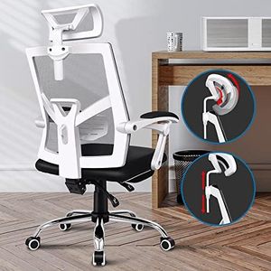 ALFORDSON Mesh Office Chair Executive Fabric Seat Racing Footrest Recline (Mesh White)