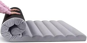 MeMoreCool Roll Up Floor Mattress 190x120cm, Small Double, 10cm Thick High Density Foam Portable Foldable Futon Mattress, Folding Guest Sleeping Mat for Travel, Car Tent, Gray