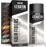 CONFIERR Keratin Hair Fibers for Men & Women - Fill In Fine or Thinning Hair, Instantly Thicker, Fuller Looking Hair (White 15g)