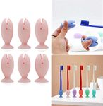 Standing Tooth Brush Cover Cap Stand, 2023 New Portable Travel Toothbrush Head Cover Protector, Premium Cute Fish Shape Silicone Suction Cup Toothbrush Holder for Shower(Pink-6PCS)