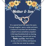 BNQL Mother Son Necklace Mom Gifts from Son Infinity Heart Necklace Mom Jewelry Mother Son Gifts for Mom Birthday Gifts (Mother Son Necklace)