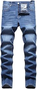 Qazel Vorrlon Men's Skinny Stretch Jeans Slim Fit Ripped Jeans Destroyed Distressed Pants Jeans,Blue_101,40
