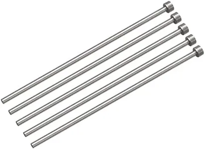 uxcell Straight Ejector Pins, 4mm (5/32") Dia. 65Mn Steel Round Tip Punch 150mm (6") Long for Mechanical Maintenance 5Pcs