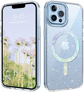 BENTOBEN Case for iPhone 13 Pro Max, Slim TPU Clear Glitter Full Body Protective Magnetic Cover Transparent Shockproof Bling Sparkly Case for iPhone 13 Pro Max 6.7 inch, Clear