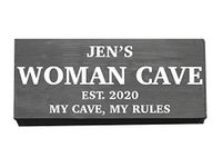 Personalised Woman Cave Wooden Sign, Shed Plaque, Est. Year, My Cave My Rules