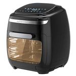 GoWISE USA GW77722 11.6-Quart Air Fryer Toaster Oven with Rotisserie & Dehydrator + 50 Recipes, Vibe, Black