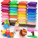 AS TOYS Air Dry Clay, (Pack of 36) Modeling Set with 3 Sculpting Tools, Magic Foam Bouncing Fluffy Clay Toy for Kids and Adults, Multipurpose Air Clay.