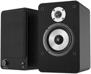 LONPOO Powered Bookshelf Speakers for Record Player,2.0CH Bluetooth Active Near Field Monitors with 1-inch Silk Domed Tweeter and 4-inch Aluminium Speaker for Home Theater, 100 Watts RMS