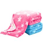 OYO BABY Newborn Baby Blankets All Season Fluffy 2 Layered AC Wrapping Baby Blanket for Baby Boys and Baby Girls, Toddlers 100cm x 75cm 0-24 Months | Reversible Blanket (Baby Pink & Blue)