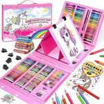 Gifts for 3-12 Year Old Girls,Topunny Art Supplies for Kids Unicorn Toys for Girls Arts and Crafts for Kids Toys for 3 4 5 6 Year Old Girls for Girls (208 PC)