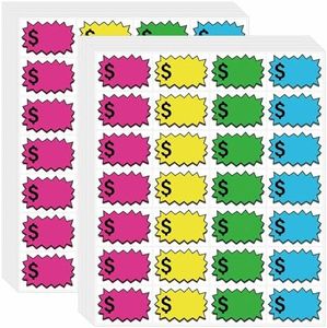 560 Pcs Garage Sale Stickers, Removable Yard Sale Price Stickers, Garage Sale Signs & Price Tags with Space to Write, Waterproof Oil Proof Anti-Wear Price Tag Stickers for Flea Market(2.25" x 1.5")
