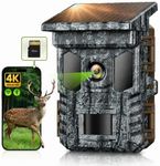 VIDVIS 4K 64MP Solar Trail Camera WiFi Bluetooth, 0.2s Fast Trigger, 65ft Night Vision Motion Activated, IP66 Waterproof, Rechargeable Game Camera with 32GB Micro SD Card for Wildlife Scouting