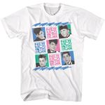 New Kids On The Block 80s Boy Band Adult White Short Sleeve T Shirt Vintage Style Graphic Tee, White, Medium