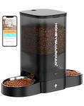 HoneyGuaridan Automatic Cat Feeder, 2.4G WiFi Smart Pet Feeder with APP Control for Remote Feeding, 5L Timed Cat Food Dispenser Programmable 1-6 Meals, for 2 Cats & Dogs (Back)