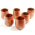 Moyishi Top-Grade Natural Solid Wood Wooden Tea Cup Wine Mug 250ml,Set of 4 by Moyishi