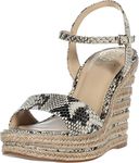 Vince Camuto Women's Marybell Espadrille Wedge Sandal Platform, Black/White, 8 UK