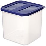 Amazon Brand - Solimo Square Modular Plastic Container, 4.5 Litres, Blue