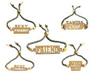 CLUZE Friendship Band | Threaded Bracelet Adjustable Wristband for Boys- Sexy Friend| Kamina Dost| Best Friend| Friend| Teri Meri Yari Pack of 5 Friendship Bands for Boys