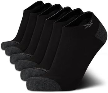 Reebok Chaussettes basses pour homme - Lot de 6 paires de chaussettes basses basses invisibles pour homme - Chaussettes de sport pour homme (taille : 39-46), noir/gris, 6-12.5
