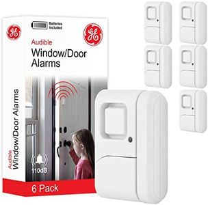 GE Personal Security Window and Door Alarm, 6 Pack, DIY Protection, Burglar Alert, Wireless Chime/Alarm, Easy Installation, Home Security, Ideal for Home, Garage, Apartment and More,White, 49721