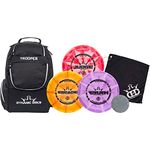 Dynamic Discs Trooper Backpack Prime Burst Disc Golf Starter Set | Dynamic Discs Trooper Disc Golf Bag Included | Prime Burst Judge, Prime Burst Truth, and Prime Burst Escape Included (Black)