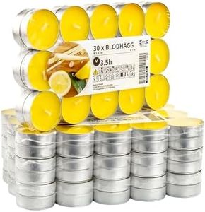 Ikea BLODHAGG Scented Tealight Candles, Fresh Citrus Lemon & Lemongrass, Yellow, 3.5h Burn Time - Set of 120, 505.715.06-4