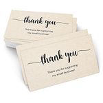 321Done Thank You For Supporting My Small Business Cards, 3.5x2 Kraft, Made in USA - Order Package Inserts for Online Retailers, Small Business Owners - Pack of 50