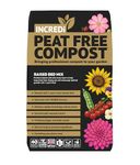 INCREDiPeatFree Premium Raised Bed Compost with John Innes 40L Includes 120g Slow Release Fertiliser Peat Free Growing Medium for Beds Containers