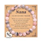 Nana Christmas Birthday Gift for Women Grandma Nana Beaded Bracelets for Women Female Thank You Nana Gifts from Granddaughter Grandson Nana Natural Stone Bracelet for Grandmom Grandmother