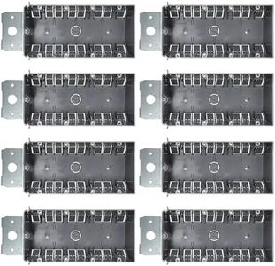 (8-Pack) 4-Gang Adjustable Electrical Box for New Construction – Heavy-Duty Grey PVC Switch & Outlet Box with Metal Bracket, ETL Listed Junction Box for Switches, Outlets & Wiring Projects