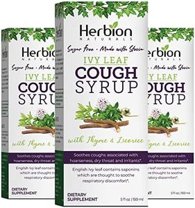 Herbion Naturals Ivy Leaf Cough Syrup with Thyme and Licorice, 5 FL Oz - Soothes Throat - For Adults, Kids 13 Months and Above, Sugar-Free with Stevia, Pack of 3
