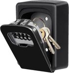 Inditradition Wall Mounted Key Lock Box for Indoor & Outdoor | Key, Cards, Pendrives Hider Box with Combination Lock (12x9x4 cm, Unbreakable ABS, Black)