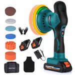Cordless Car Buffer Polisher - 6IN Car Buffers and Polishers Kit, 6 Variable Speed Car Polishing Kit, 2*21V 2.0Ah Batteries Cordless Polisher for Car Detailing/Polishing/Waxing/Scratch Removing,Blue