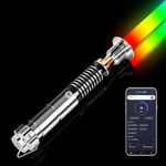 Xenopixel Lightsaber, Smooth Swing Infinite Color Changing Luke Light Sabers with 34 Sound Fonts & Custom Fonts | Motion Control Light Saber, Preminum Aluminum Hilt for Adults Dueling