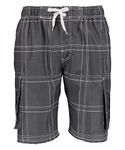 Kanu Surf Men's Big Flex Extended Size Plaid Swimtrunk, Charcoal, 2X
