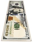 HUAHOO Money Rugs 100 Dollar Bill Runner Cool Area Rug for Living Room Kitchen Rug Laundry Runner Rug Bedroom Bathroom Mat (18" x 43")