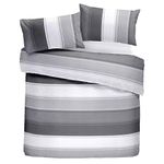 Fusion Duvet Cover and Two Pillow Cases, 52% Polyester / 48% Cotton, Grey, Double