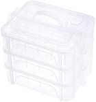 New brothread 3 Layers Stackable Clear Storage Box/Organizer for Holding 60 Spools Home Embroidery & Sewing Thread and Other Embroidery Sewing Crafts (Spool Size Requirement: H≤2.2"; W≤1.69")