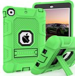 TIMISM iPad Mini Case, iPad Mini 2 Case, iPad Mini 3 Case with Sturdy Kickstand, 3 in 1 Heavy Duty Shockproof Hybrid Three Layer Protective Cover for iPad Mini 1st 2nd 3rd Generation, Green+Black