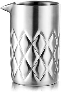 Nicunom Cocktail Mixing Glass, 18 Oz Stainless Steel Martini Stirring Glass, Double Walled Bar Mixing Pitcher, Cocktail Beaker, Seamless Glass Shaker With Weighted Bottom, Mixing Glass for Bartenders