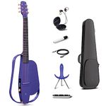 Enya NEXG 2 Acoustic-Electric Guitar Carbon Fiber Travel Smart Audio Guitar with 50W Wireless Speaker, Wireless Microphone, Hi-Fi Monitor Earphones, Footswitch, Charging Stand, and Gigbag(Purple)