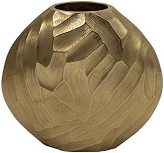 Flower Vase for Home Decor – Modern Hammered Metal Accent, Decorative Centerpiece for Floral Arrangements on Dining Table, Coffee Table, or Office, Stylish Home Accessories – 10", Gold