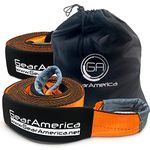 GearAmerica (2PK) Recovery Tow Straps 4" x 30' | Ultra Heavy Duty 45,000 lbs (22.5 US Tons) Strength | Triple Reinforced Loops + Protective Sleeves | Emergency Truck Towing | Free Storage Bag + Tie