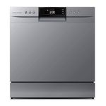 Cookology CTTD8SL-b Mini Counter Top Dishwasher in Silver - 8 Place Setting Capacity - Table Top - Compact Design - 7 Wash Cycles - ECO Friendly Mode
